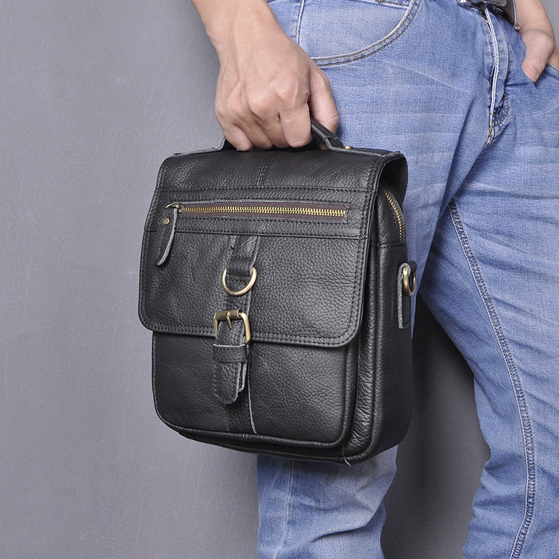 Mens Fashion Casual Multifunctional Leather Shoulder Crossbody Bag - Image 3