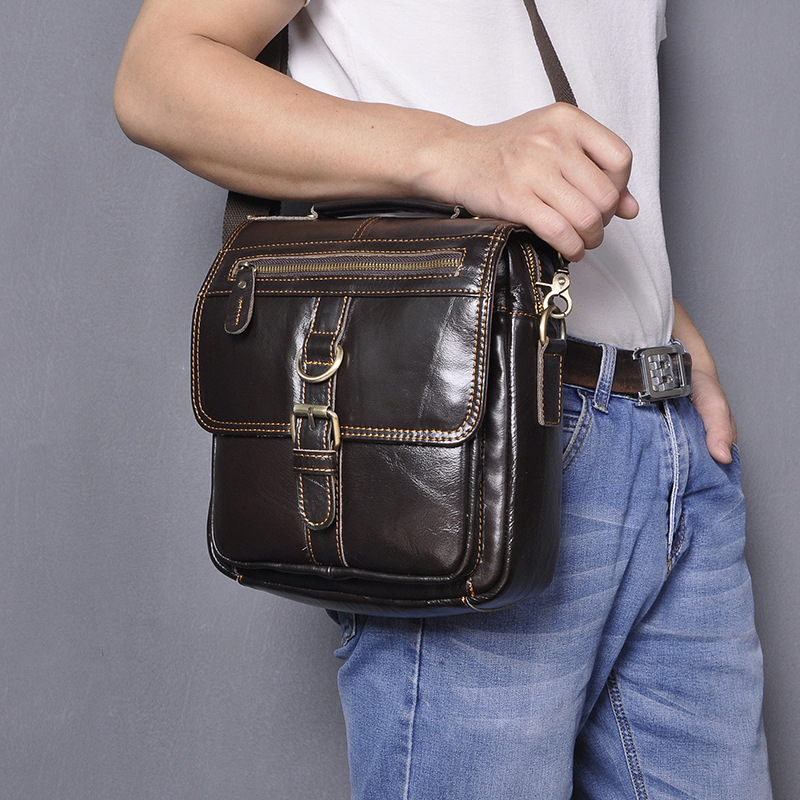 Mens Fashion Casual Multifunctional Leather Shoulder Crossbody Bag - Image 5