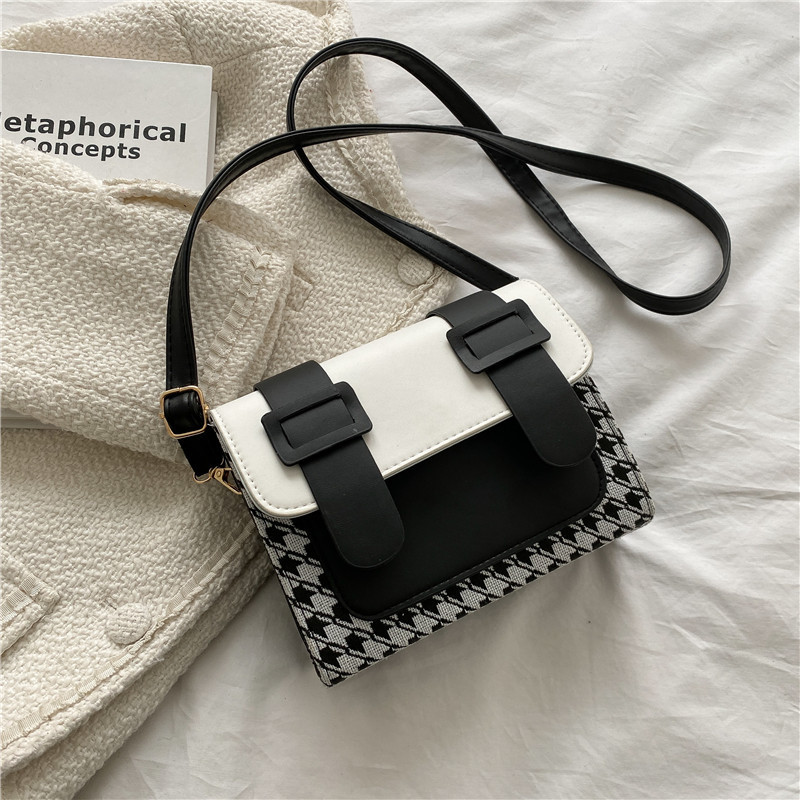 Korean Style Fashion Simple Casual Plaid One-shoulder Messenger Small Square Bag - Image 5