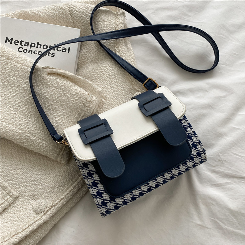 Korean Style Fashion Simple Casual Plaid One-shoulder Messenger Small Square Bag - Image 6