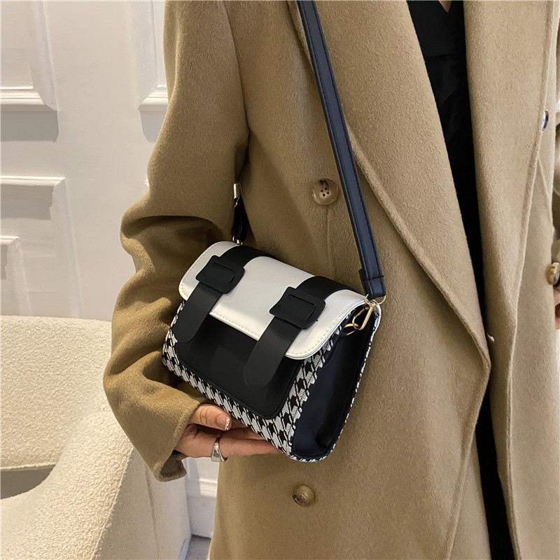 Korean Style Fashion Simple Casual Plaid One-shoulder Messenger Small Square Bag - Image 3